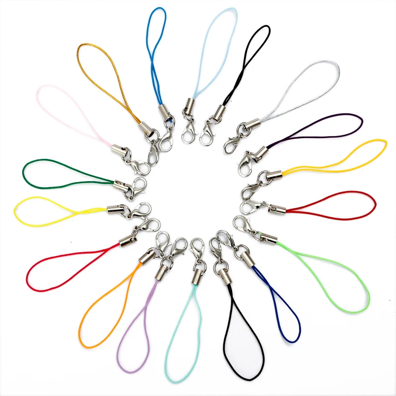 50pcs/lot Colorful Cell Phone Lanyard Strap Cords Mobile Cord With Lobster Clasp Keychain For Jewelry Findings | Украшения и