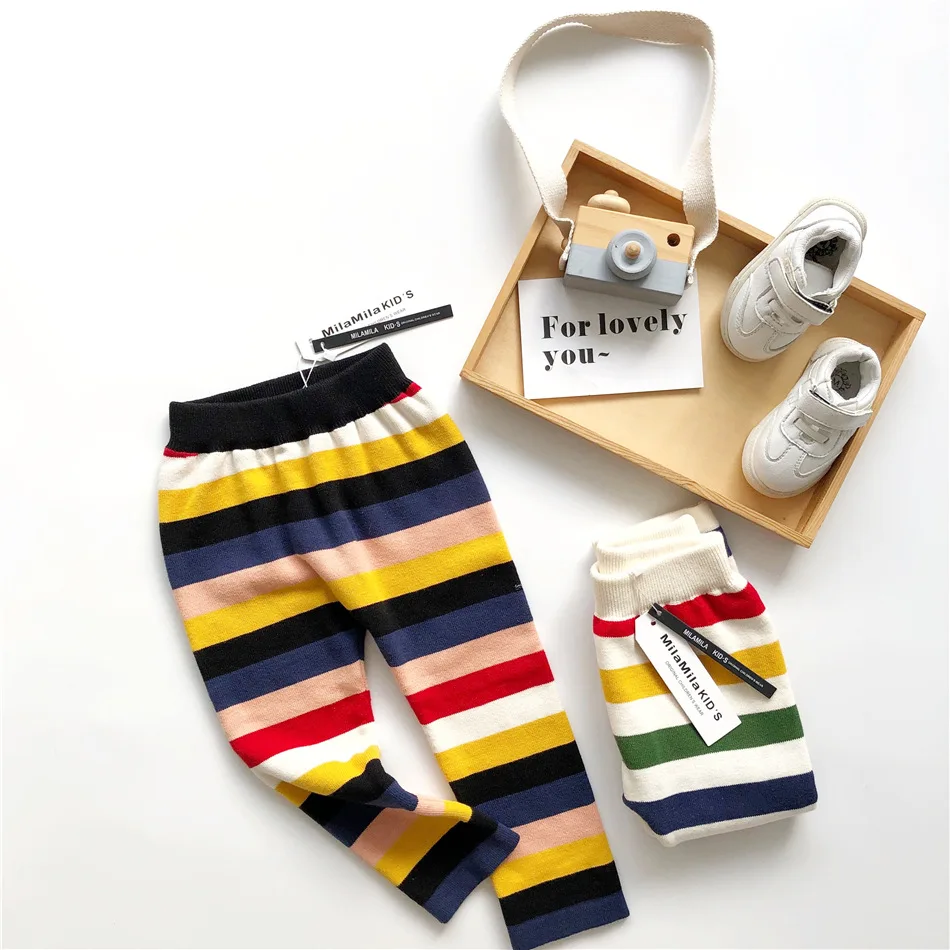 Tonytaobaby новая осенне зимняя одежда для мальчиков и девочек Разноцветные полосатые