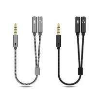 aux cable jack 3 5mm audio cable 3 5 mm jack stereo audio male to 2 female headset mic y splitter cable adapter dropshipping