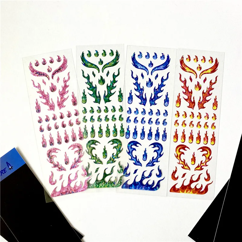 

Korean Flame Laser Stickers Decoration Personalized Manual Photo Scrapbook Stationery Stickers