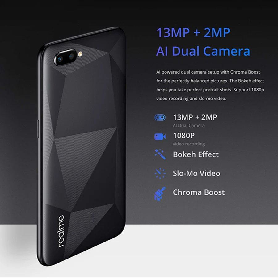 RU версия OPPO Realme C2 15 5 HD + Dewdrop MediaTek Helio P22 2 Гб ОЗУ 16 ПЗУ 13 МП AI двойная камера заднего