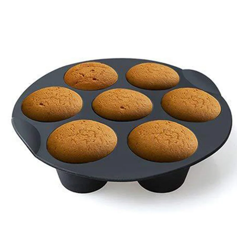 

7 Even Cake Muffin Cup For Air Fryer Accessories Cupcake Molds For Baking Bakeware Silicone Mat Nonstick Pan Pastry Tool Free