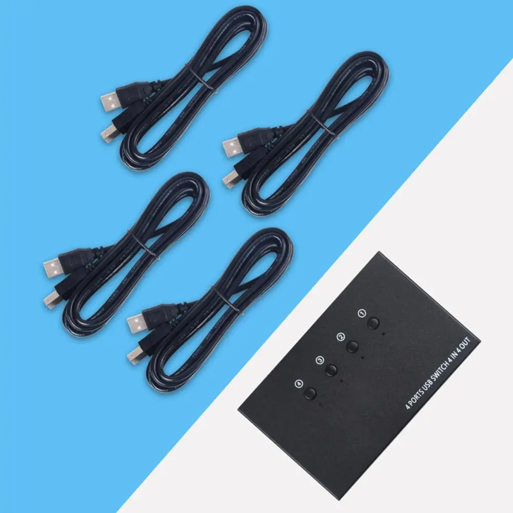 USB-переключатель KVM Switch Box 4 USB 2 0 разделитель для ПК разветвитель клавиатуры мыши с