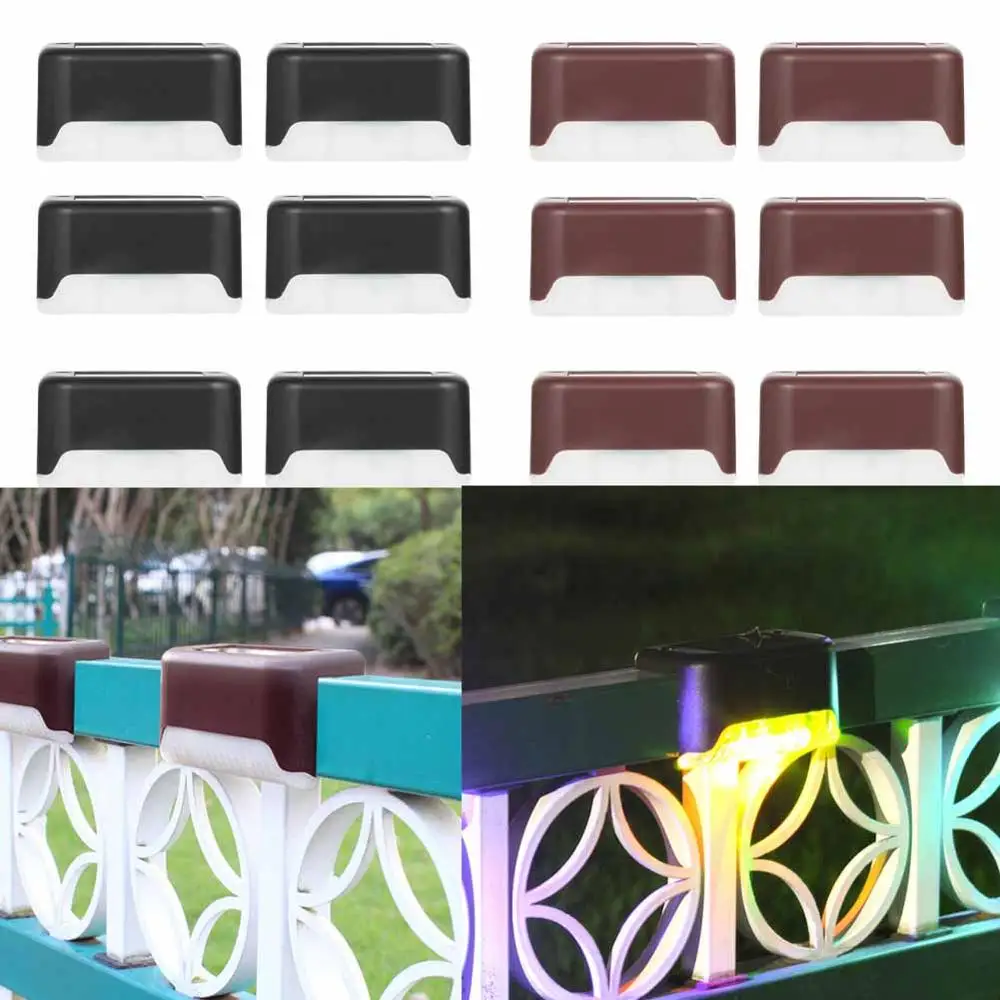 

4 pcs LED Solar Path Stair Lights Outdoor Garden Yard Fence Wall Landscape Lamp Solar Light for Stair Courtyard Droshipping
