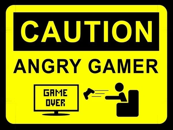 

Artistic tinplate painting Metal Sign Humour Decorative Angry Gamer Warning Funny Tin Wall Door Plaque Gift