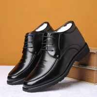 new arrival winter shoes men genuine leather footwear black business high top shoes warm plush men casual shoes a2845