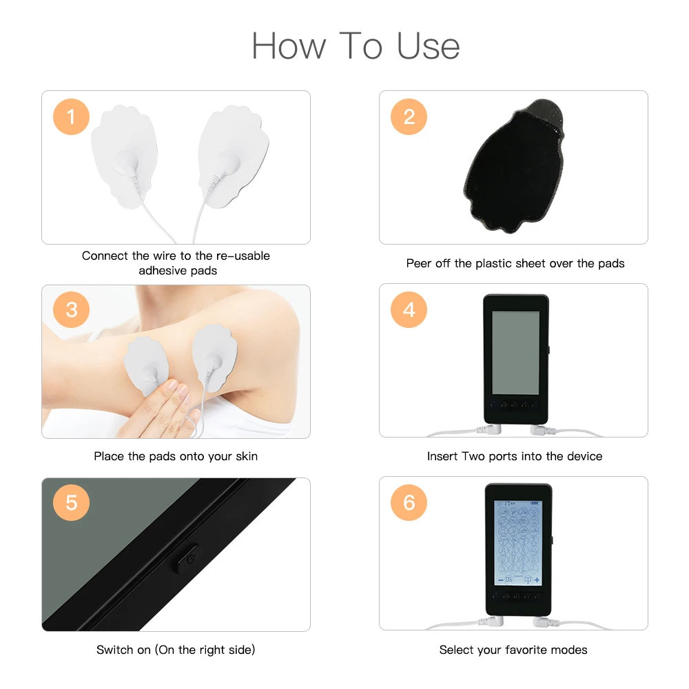 

28 Modes Touchscreen TENS Machine Dual Channels Electronic Pulse Massage for Back Muscles Pain Relief Device Muscle Stimulator