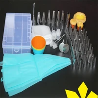 98pcsset silicone kitchen accessories icing piping cream pastry bag with stainless steel nozzle diy cake decorating tips set