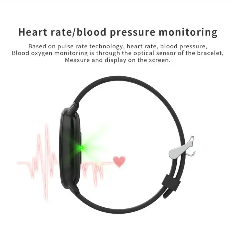 

Newest Sport Smart Bracelet Heart Rate Fitness Tracker LED Color Screen Waterproof Bluetooth Menstrual Blood Pressure Monitor