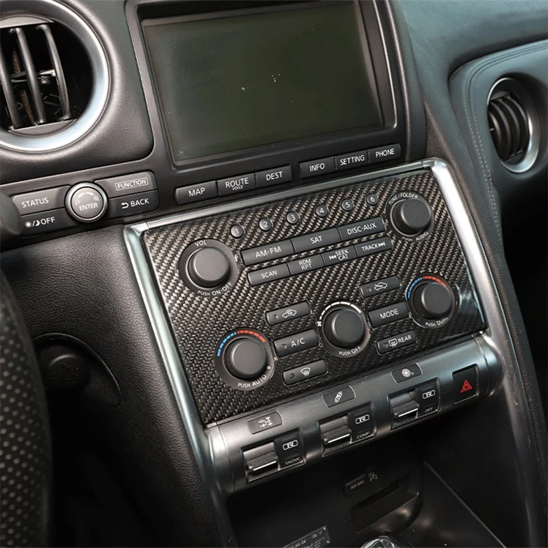 Real Carbon Fiber Car Central Control CD Panel Frame Volume ​For Nissan GTR R35 2008-2016 | Автомобили и мотоциклы