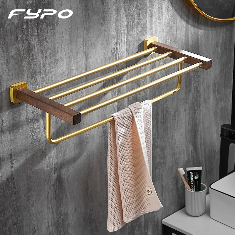 

Fypo Bathroom Towel Rack,Aluminum Towel Rails Heavy Duty Towel Holder Kitchen Bathroom Shelf Wall Mounted Towel Storage Rack