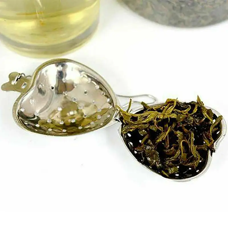 1 шарик для чая в форме сердца из нержавеющей стали прост использовании и чистке.