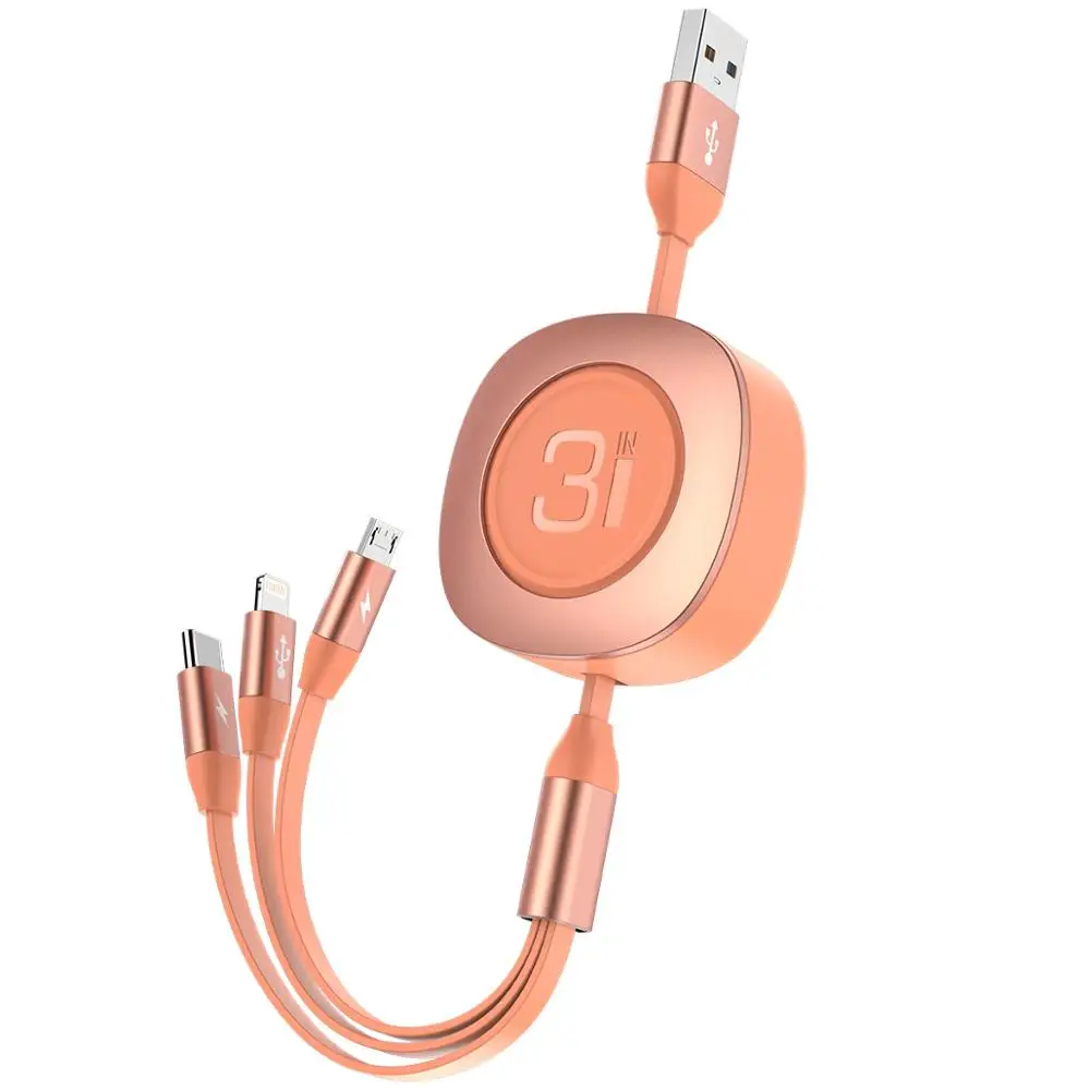 ROCK G3 Выдвижной USB Micro кабель для iPhone 6 Тип c зарядное устройство Шнур портативный 3 в