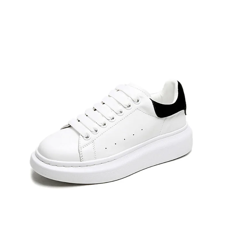 

2021 Spring Fashion Sneakers Women Lace Up Platform Shoes Chunky Heel Flats Women Sneakers White Casual Shoes for Women