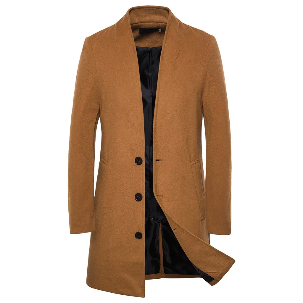 Мужской повседневный тренчкот Модный деловой длинный тонкий верхняя одежда для