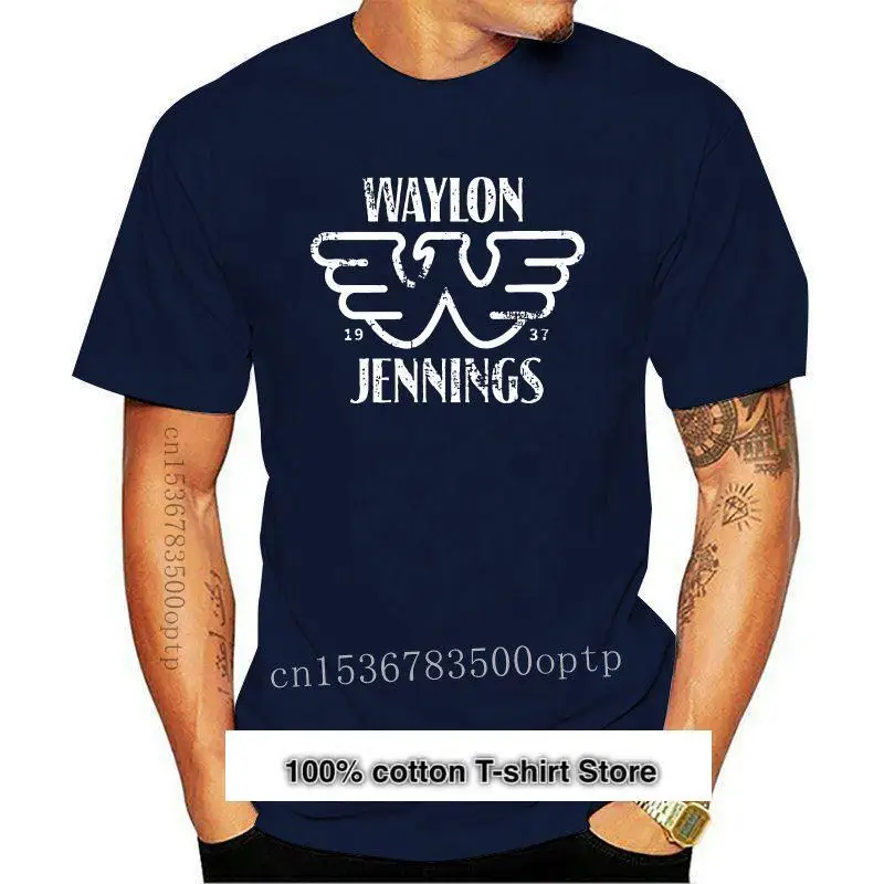 

Camiseta de манга corta para hombre, camisa de Design con cuello redondo, Vestido de tienda en Line, Waylon jennails