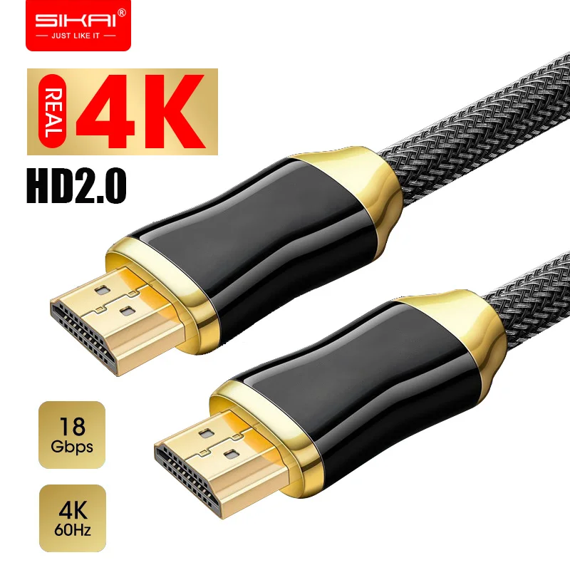 

Высокопрочный плетеный нейлоновый HDMI-совместимый кабель Ultra-HD (UHD) 4K HDMI-совместимый 2.0b кабель 18Gbs с аудио и Ethernet 20 м