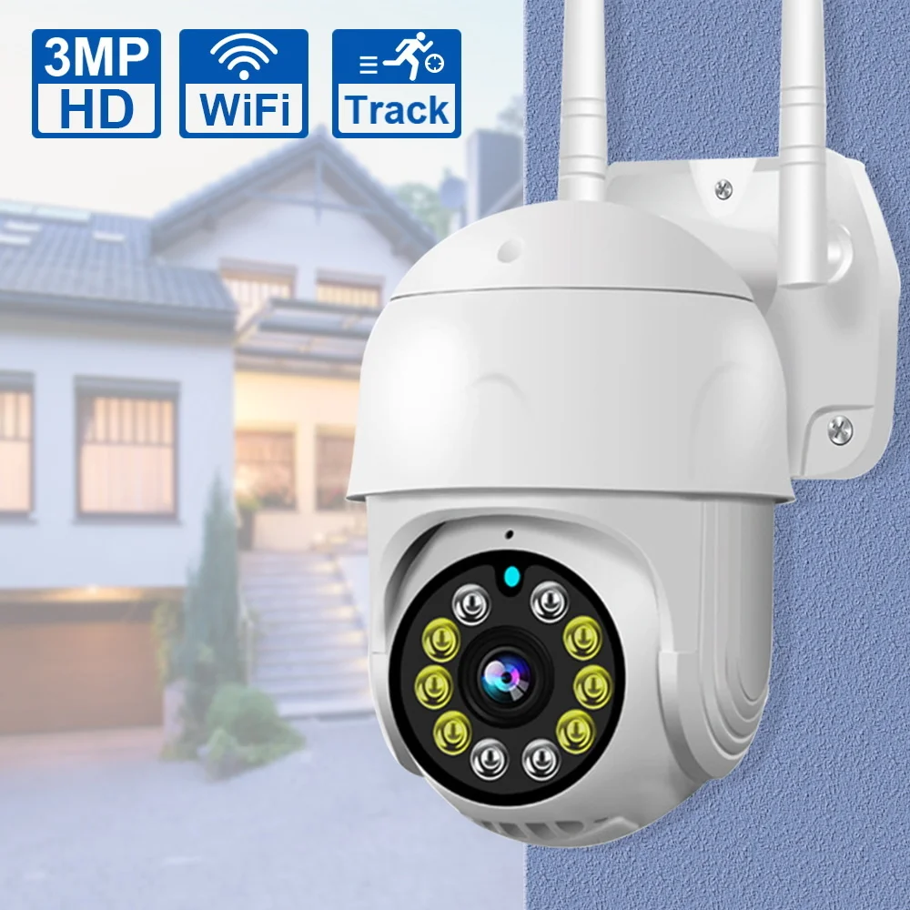 

Wifi IP Camera 3MP HD Video Surveillance Camera Outdoor Wireless Two Way Audio Night Vision Auto Tracking Home Security Camera