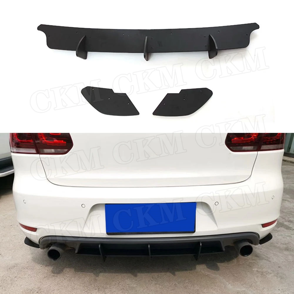 Задний диффузор для губ отделочный спойлер Volkswagen VW Golf 6 VI MK6 GTI R20 2010 2013 ABS плавники
