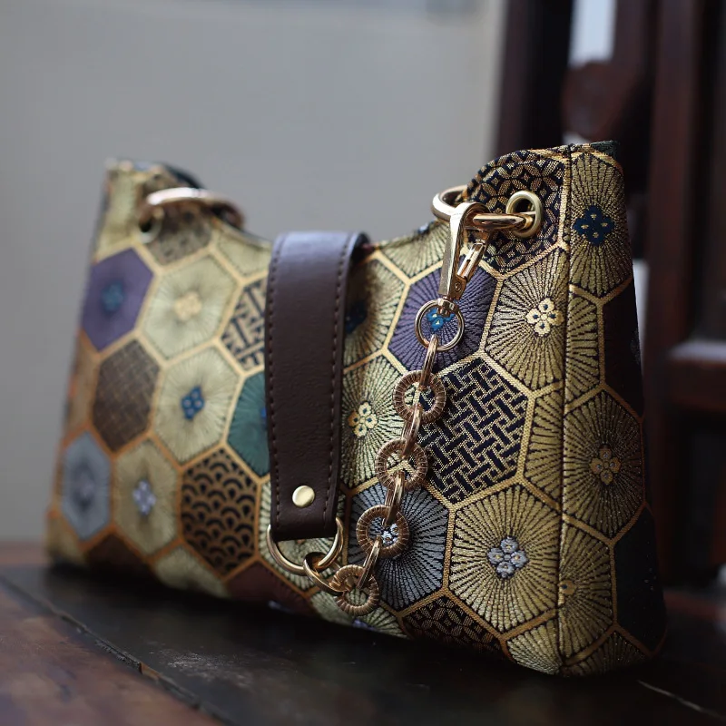 

Upscale baguette armpit bag temperament retro new chain bag travel commuter embroidery fashion handbag bag purse bag for women