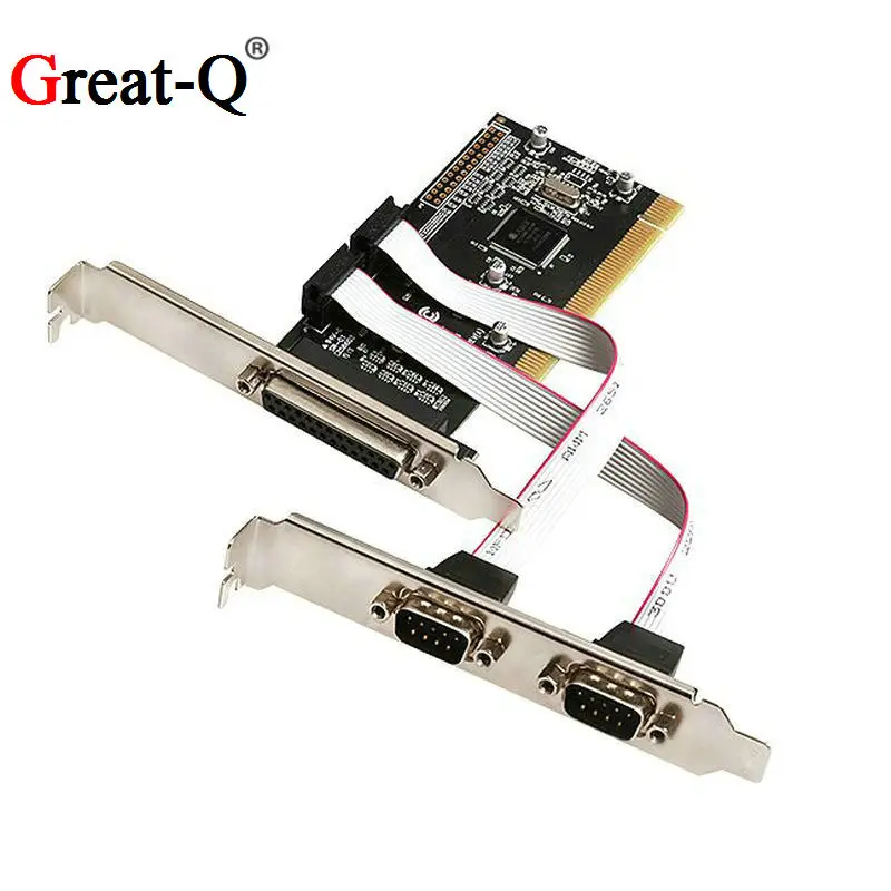 Двойной последовательный COM DB9 RS232 и параллельный порт принтера LPT DB25 в PCI адаптер