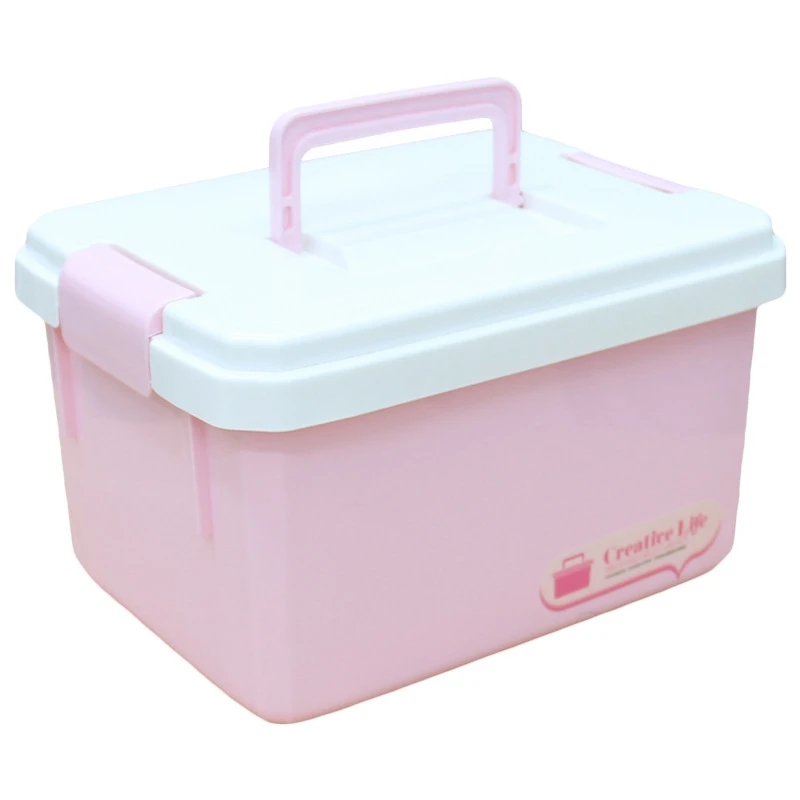 Pink Многофункциональная Бытовая коробка для хранения, пластиковая аптечка, медицинский набор, медицинская коробка, органайзер для таблеток, портативный держатель для инструментов - Цвет: Pink