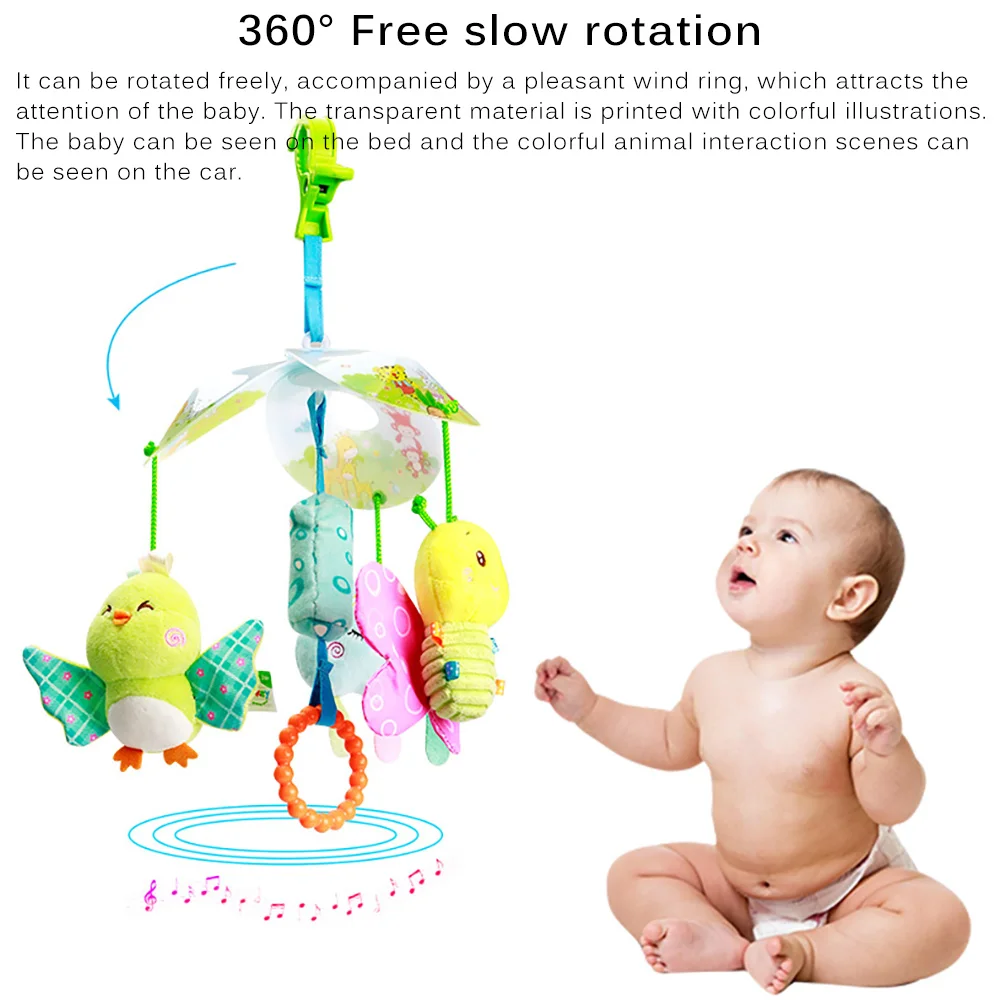 

Infant Bed Crib Toy Baby Bed Rattle Hanging Toy Baby Mobile Hanging Rattles 0-12 Months Bed Stroller Newborn Cartoon Plush Gift