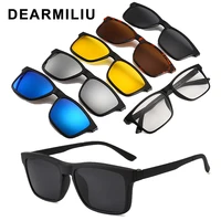 dearmiliu ultra light 6pcs1set polarized clip on sunglasses men women magnetic eyewear eyeglass frames optical glasses frame