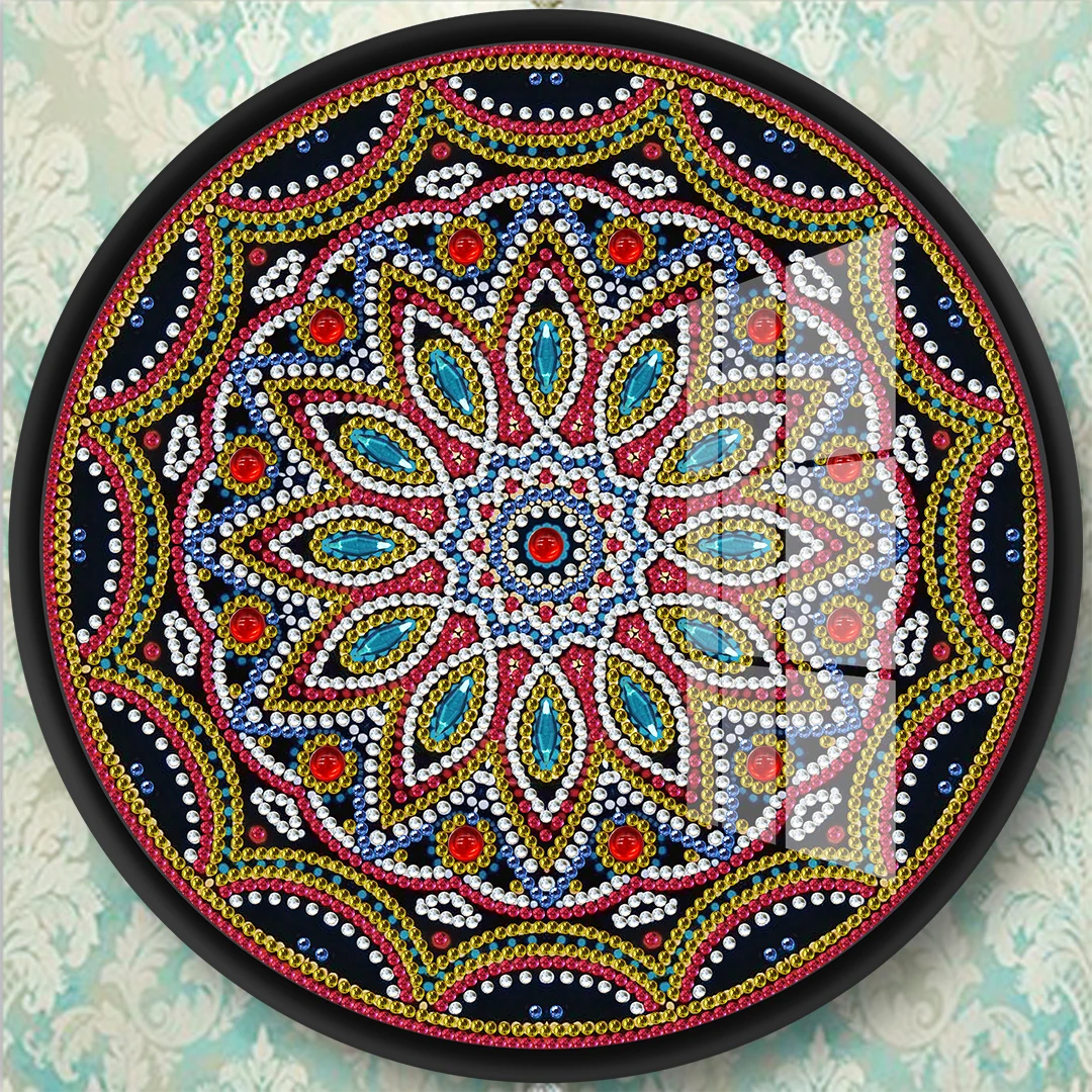 

Mandala Pattern Mural Tessles Diamond Painting Cross Stitch With Cartoon Box 5D DIY Diamond Mosaic Home Wall Decoration Gift