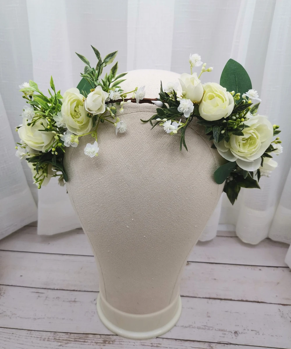 Женский свадебный головной убор с цветочной короной вечерние аксессуары для