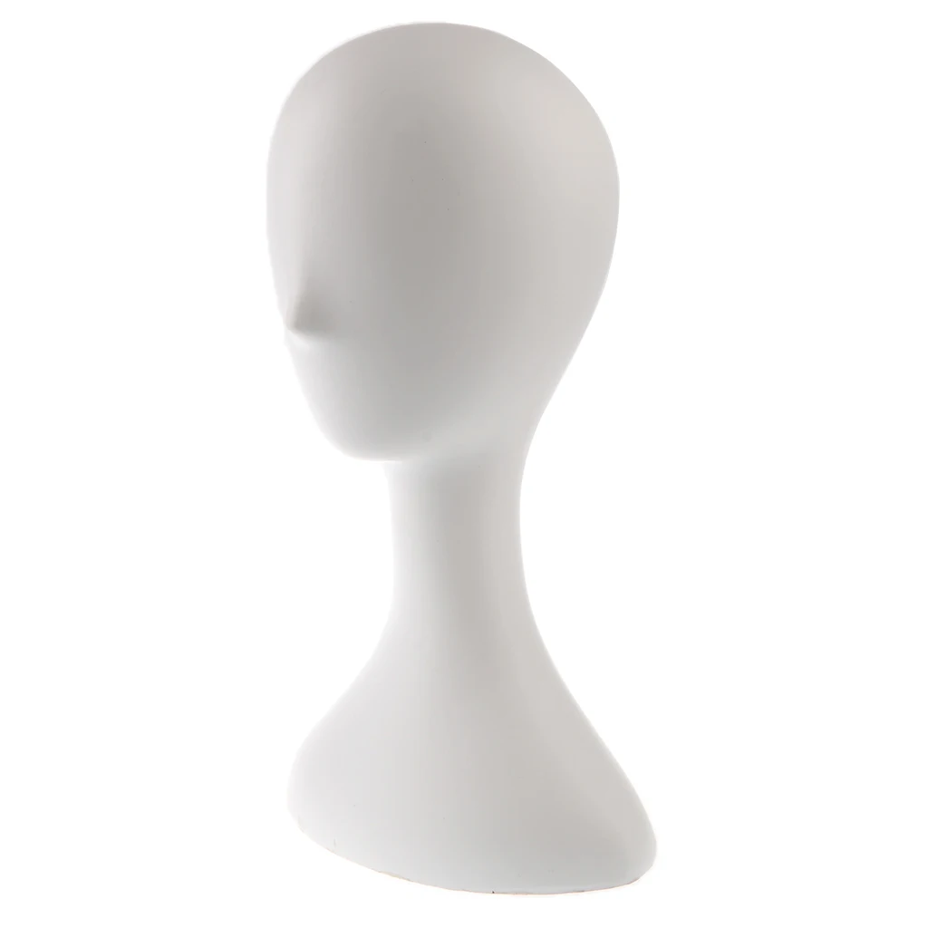 

16'' White Stable Mannequin Head Bust for Wigs Jewelry Scarf Sunglasses Headset Display Counter Store or Salon Home