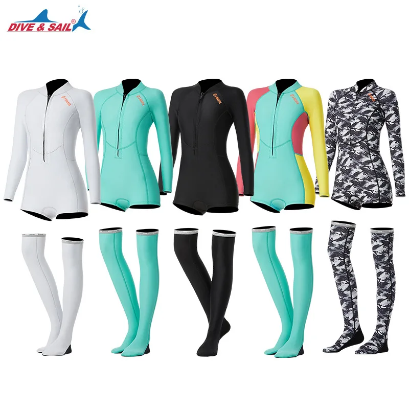 Женский гидрокостюм бикини 1 5 мм с длинным рукавом и УФ защитой|Гидрокостюм| |