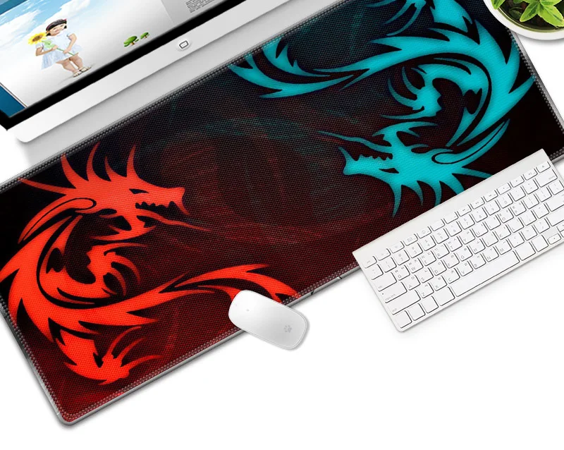 Style 8 700*300 мм серия Red Dragon высокоскоростной большой игровой коврик для мыши, клавиатуры, Противоскользящий коврик для компьютерной мыши из натурального каучука - Цвет: Style 8