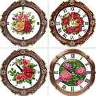 Цветок часы лицо картины Вышивка Счетный Печать на холсте DMC 11CT 14CT Китайская вышивка крестиком комплекты, украшение для дома