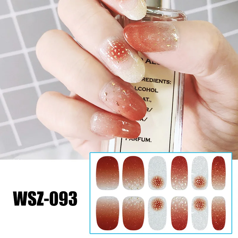 С изображением луны и звезд градиент ногтей Стикеры бронзового цвета полное