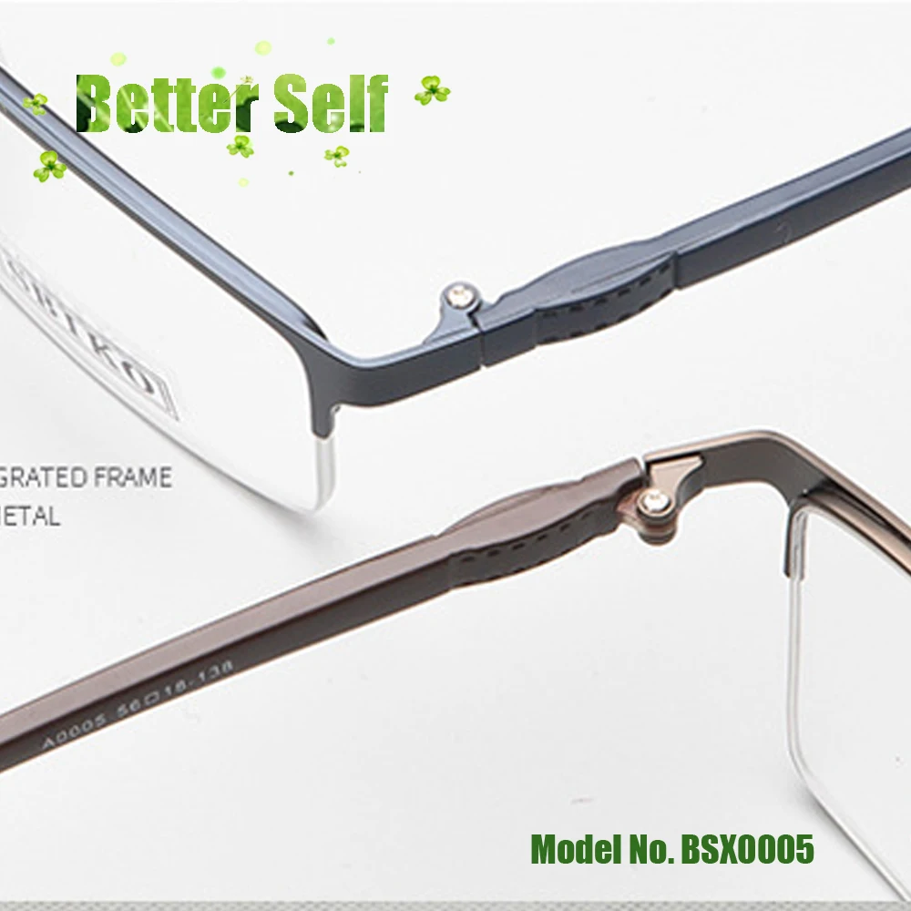 Бизнес очки 2020 BSX0005 Мужская стальная оптическая оправа большие прямоугольные
