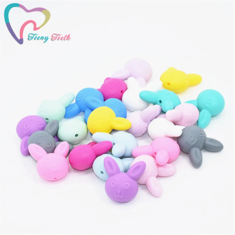 

Teeny teeth 10 шт. силиконовые шарики для прорезывания зубов с кроликом подарок для детского душа жевательные силиконовые бусины аксессуары для у...
