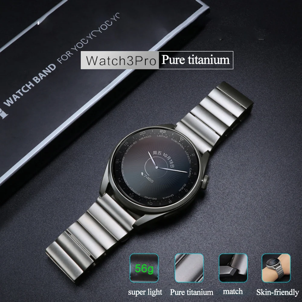 Titanium Watch Strap for Original Huawei Watch 3 3 Pro 22 mm Titanium Metal Watch Band for Huawei GT 2 Magic 2 GT 2E Wrist Band