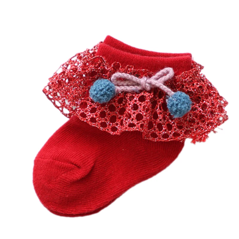 

0-12M Infant Baby Girls Cute Socks Bowknot Design Lace Cotton Short Socks NewbornChildren Casual Socks