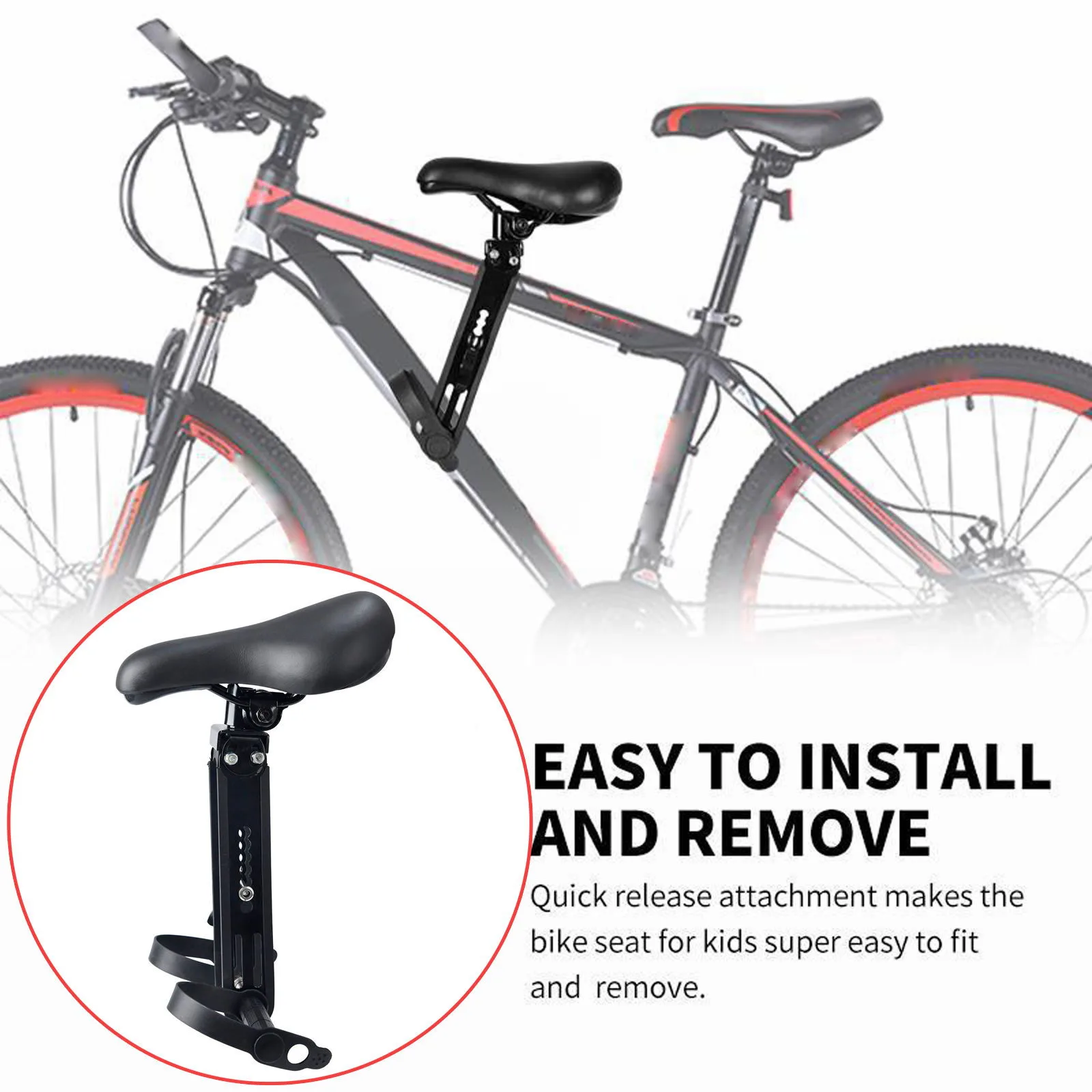 

Child Front-mounted Bicycle Seat Adjustable Detachable Mountain Bike Seat Bicycle Top Tube Children Kids Seat Cushion Pad