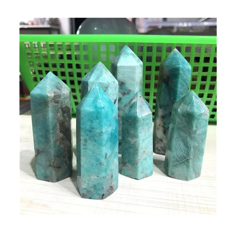 

Natural Carved Amazonite Wand Point Crystal Healing Stones For Sale