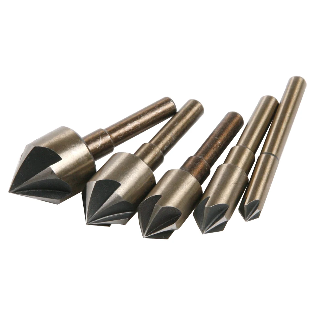 

5Pcs 82 Degree 5 Flute 6mm Round Shank HSS Chamfer Chamfering End Mill Cutter Bit Countersink Set 1/4 3/8 1/2 5/8 3/4 inch Nice