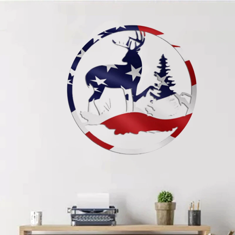 Christmas Deer Ornament Indoor Iron American Crafts Holiday's Decoration for Home Wall Living Room Bedroom MJJ88 | Дом и сад