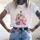 Kawaii мультфильм футболка Мода Сердце цветок графика леди девочек тройники 2021 Печать повседневные женские хипстерские футболки