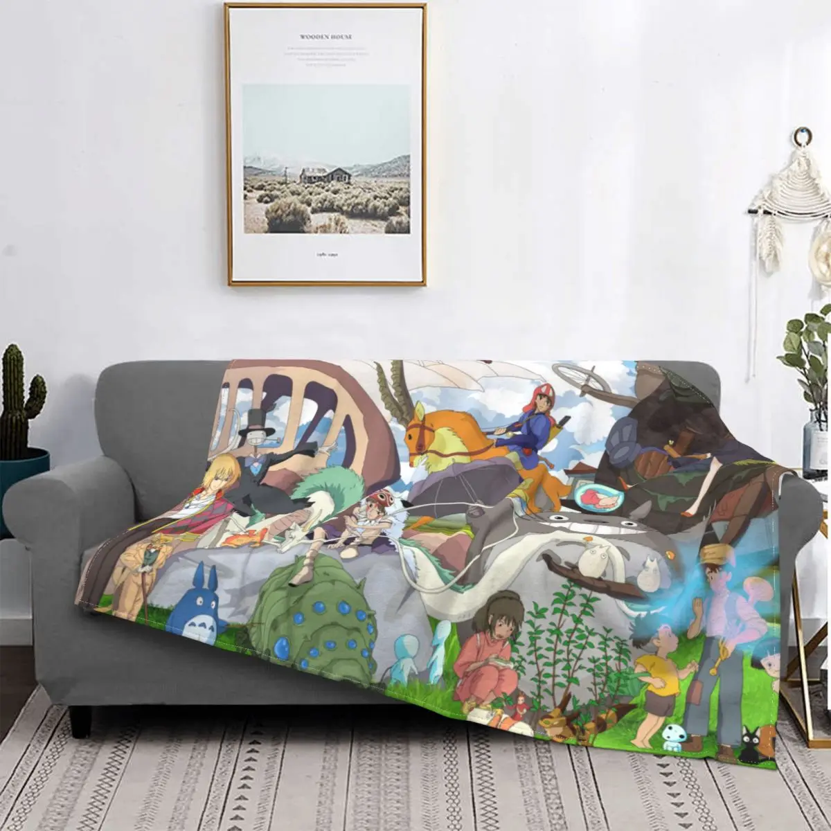 

Totoro Mei Animated Movie Blanket Flannel Decoration Home Portable Home Bedspread