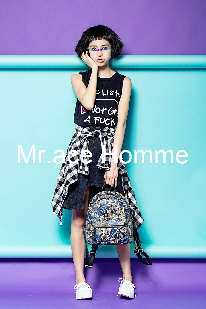 Женский рюкзак из ПУ кожи с цветочным принтом|Женские рюкзаки| |