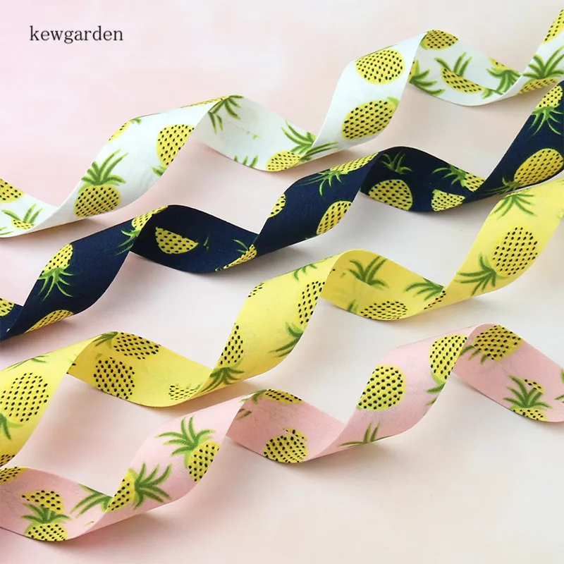 Kewgarden 1 5 &quot1&quot 40 мм 25 10 фрукты ананас ткань Многослойная ленты DIY галстук бабочка