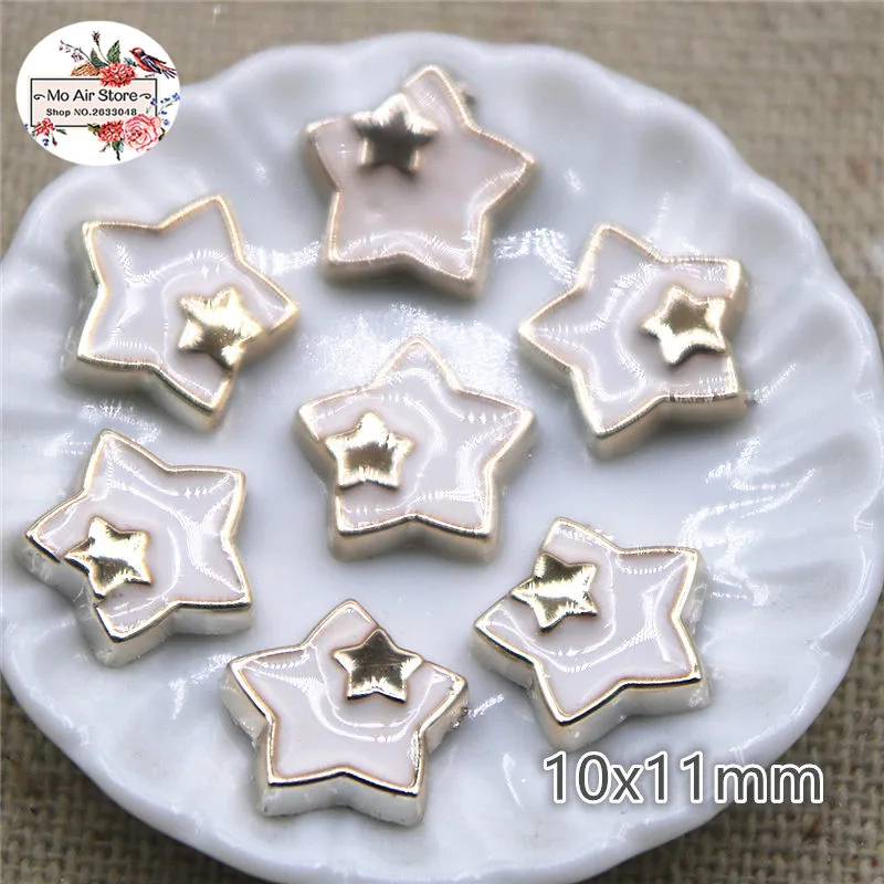 50 шт. 11 мм Нежные белые/черные пуговицы в форме звезды для дома сада ремесла