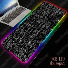 XGZ Mathematical Equation Large RGB Gaming Mouse Pad Gamer Keyboard Mousepad LED Light USB Wired XXL Mouse Mice 7 Dazzle Colors