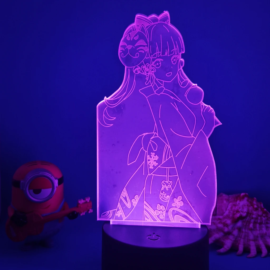 Ночной светильник Genshin Impact Ayaka Аниме игра фигурная лампа для вечерние ринки декор